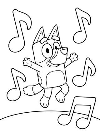 Bluey Bailando de Alegría para colorir Desenho de Bluey Bailando de Alegría para colorir e imprimir grátis