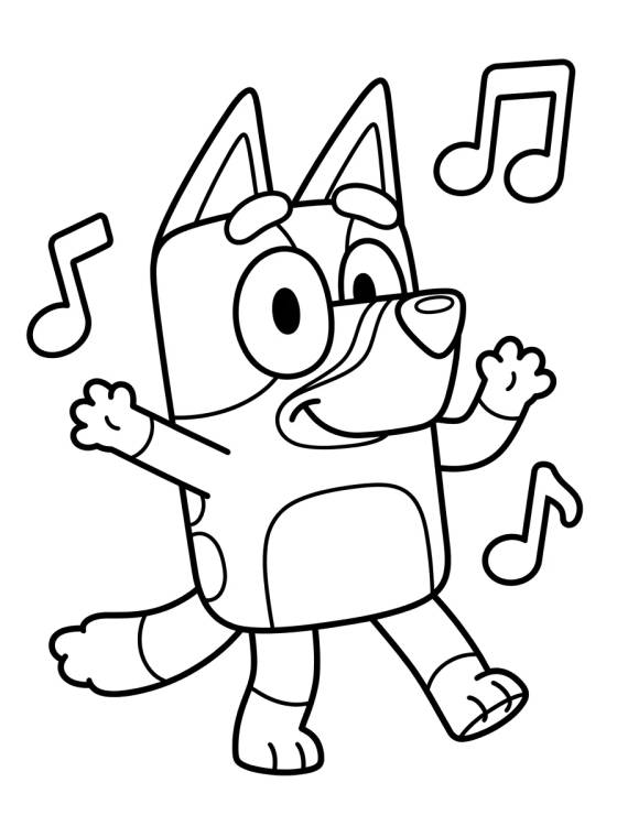 Bluey Bailando Feliz para colorir Desenho de Bluey Bailando Feliz para colorir e imprimir grátis