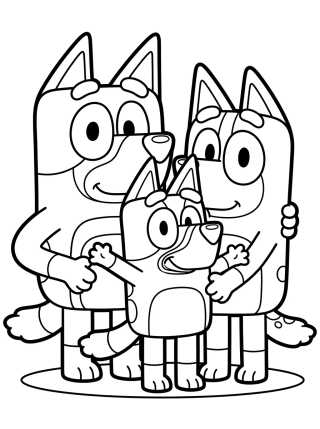 Bluey y la Familia Heeler para colorir Desenho de Bluey y la Familia Heeler para colorir e imprimir grátis