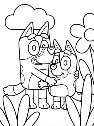 Coleção de desenhos para colorir: Bluey para Colorear