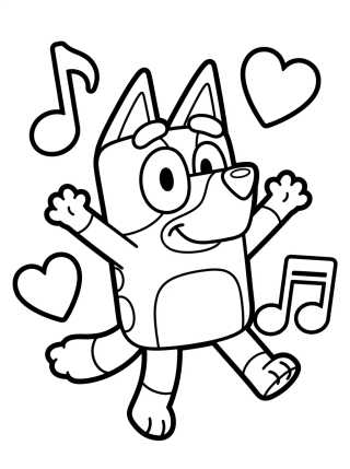 Bluey Feliz Bailando para colorir Desenho de Bluey Feliz Bailando para colorir e imprimir grátis