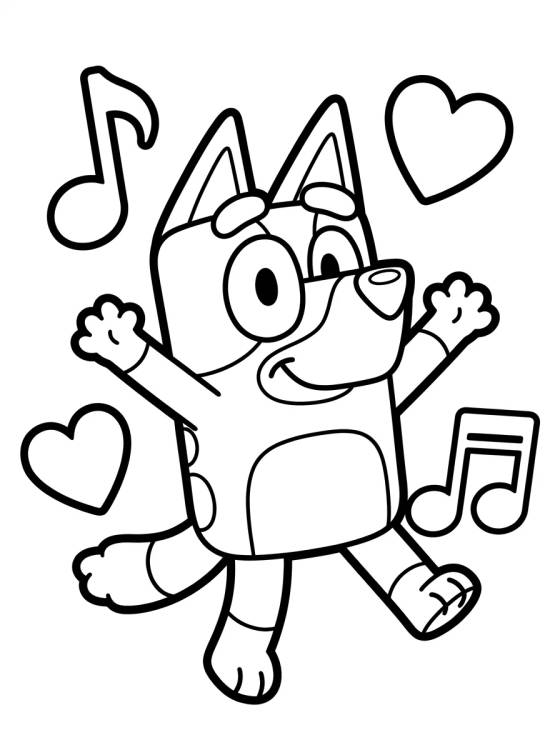 Bluey Feliz Bailando para colorir Desenho de Bluey Feliz Bailando para colorir e imprimir grátis