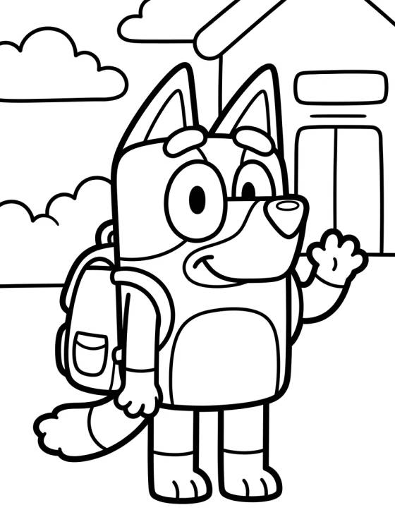 Bluey Lista para la Escuela para colorir Desenho de Bluey Lista para la Escuela para colorir e imprimir grátis