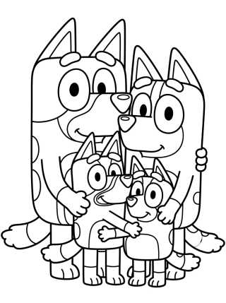 Familia Heeler Completa para colorir Desenho de Familia Heeler Completa para colorir e imprimir grátis
