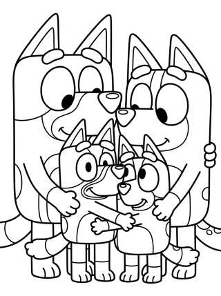 Familia Heeler Reunida para colorir Desenho de Familia Heeler Reunida para colorir e imprimir grátis