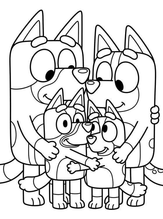 Familia Heeler Reunida para colorir Desenho de Familia Heeler Reunida para colorir e imprimir grátis