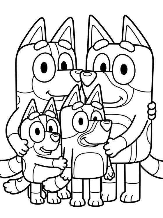 Familia Heeler Reunida para colorir Desenho de Familia Heeler Reunida para colorir e imprimir grátis
