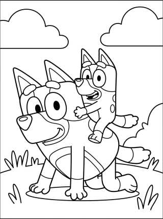 Papá Bandit y Bluey para colorir Desenho de Papá Bandit y Bluey para colorir e imprimir grátis