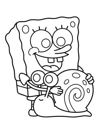 Bob Esponja y Gary para colorir Desenho de Bob Esponja y Gary para colorir e imprimir grátis