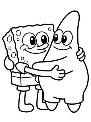 Bob Esponja y Patricio Amigos para colorir Desenho de Bob Esponja y Patricio Amigos para colorir e imprimir grátis
