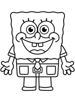 Bob Esponja Sonriente y Kawaii para colorir Desenho de Bob Esponja Sonriente y Kawaii para colorir e imprimir grátis