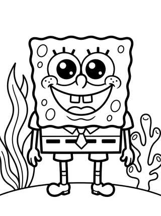 Bob Esponja Sonriente Tierno para colorir Desenho de Bob Esponja Sonriente Tierno para colorir e imprimir grátis