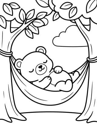 Bobbie Durmiendo en la Hamaca para colorir Desenho de Bobbie Durmiendo en la Hamaca para colorir e imprimir grátis