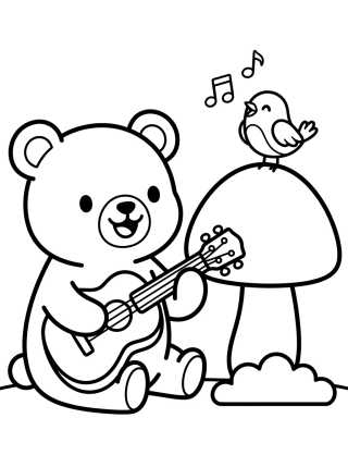 Bobbie y el pajarito cantando para colorir Desenho de Bobbie y el pajarito cantando para colorir e imprimir grátis