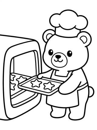 Bobbie Horneando Galletas para colorir Desenho de Bobbie Horneando Galletas para colorir e imprimir grátis