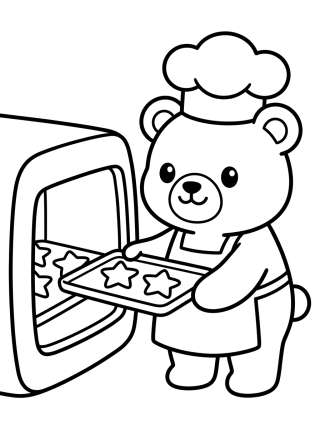 Coleção de desenhos para colorir: Bobbie en la Cocina para Colorear