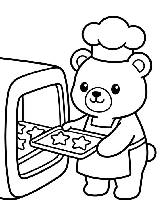 Bobbie Horneando Galletas para colorir Desenho de Bobbie Horneando Galletas para colorir e imprimir grátis
