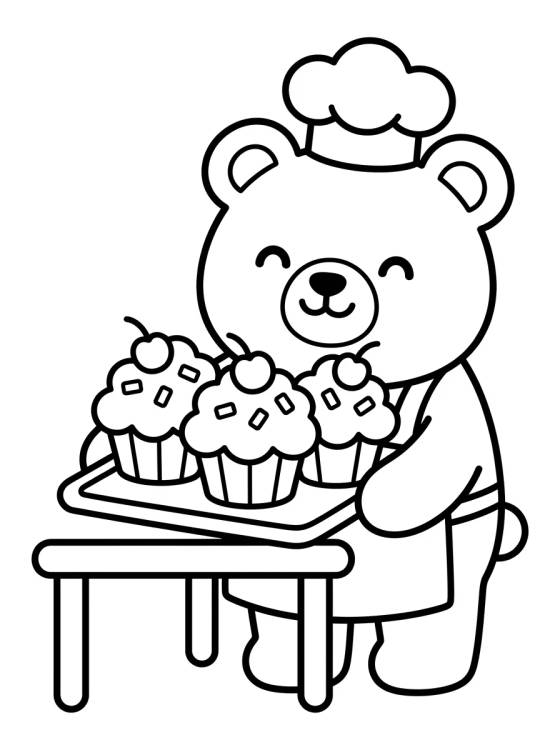 Bobbie Horneando Cupcakes para colorir Desenho de Bobbie Horneando Cupcakes para colorir e imprimir grátis