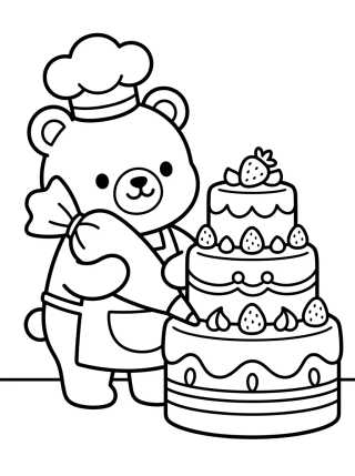 Bobbie Decorando un Pastel Tierno para colorir Desenho de Bobbie Decorando un Pastel Tierno para colorir e imprimir grátis
