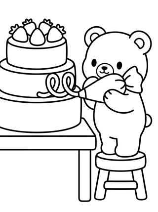 Bobbie Decorando un Pastel para colorir Desenho de Bobbie Decorando un Pastel para colorir e imprimir grátis