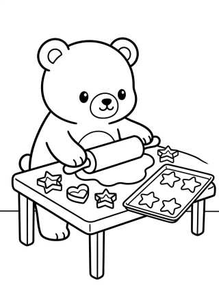 Bobbie haciendo galletas de estrellita para colorir Desenho de Bobbie haciendo galletas de estrellita para colorir e imprimir grátis