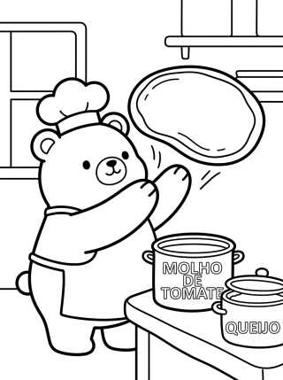 Bobbie Mini Chef de Pizza para colorir Desenho de Bobbie Mini Chef de Pizza para colorir e imprimir grátis