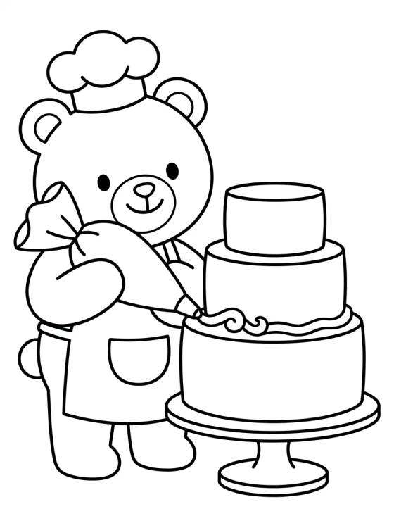 Bobbie Decorando un Pastel de Cumpleaños para colorir Desenho de Bobbie Decorando un Pastel de Cumpleaños para colorir e imprimir grátis
