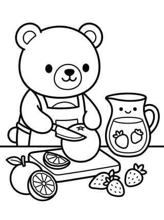 Bobbie Preparando Jugo de Frutas para colorir Desenho de Bobbie Preparando Jugo de Frutas para colorir e imprimir grátis