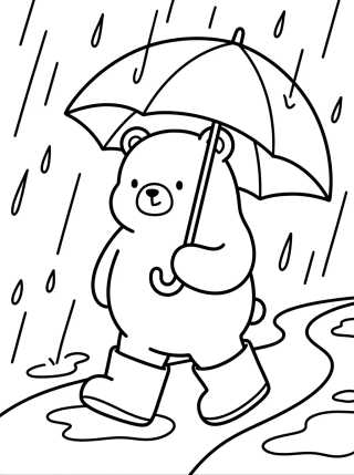 Bobbie Paseando bajo la Lluvia para colorir Desenho de Bobbie Paseando bajo la Lluvia para colorir e imprimir grátis