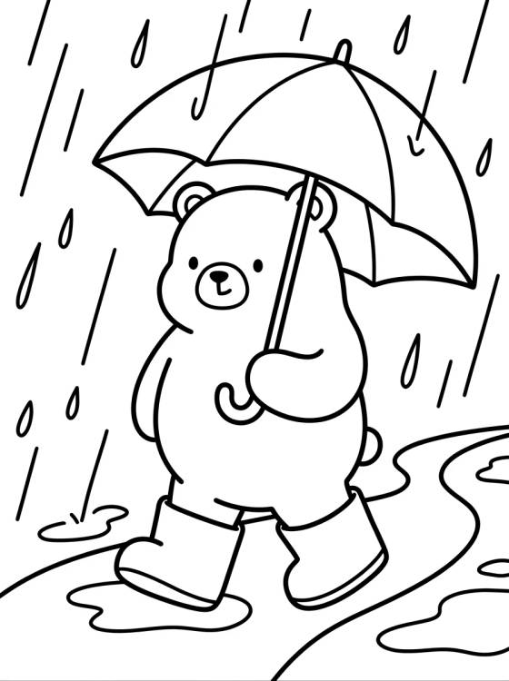 Bobbie Paseando bajo la Lluvia para colorir Desenho de Bobbie Paseando bajo la Lluvia para colorir e imprimir grátis