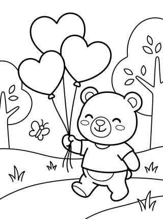 Bobbie Paseando en el Parque con Globos para colorir Desenho de Bobbie Paseando en el Parque con Globos para colorir e imprimir grátis