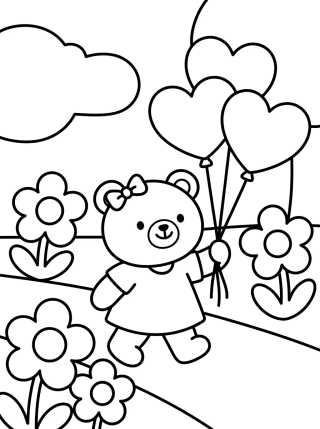 Bobbie Paseando en el Parque con Globos para colorir Desenho de Bobbie Paseando en el Parque con Globos para colorir e imprimir grátis