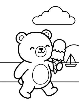Bobbie Comiendo Helado en el Paseo para colorir Desenho de Bobbie Comiendo Helado en el Paseo para colorir e imprimir grátis