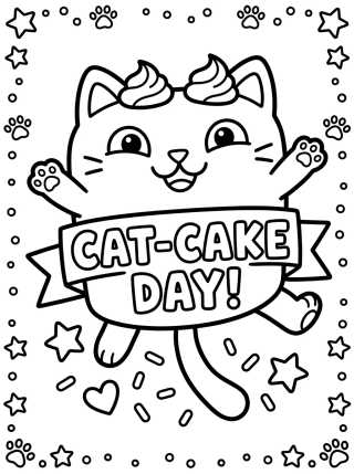 Pastelillo Gato con Chispas Mágicas para colorir Desenho de Pastelillo Gato con Chispas Mágicas para colorir e imprimir grátis