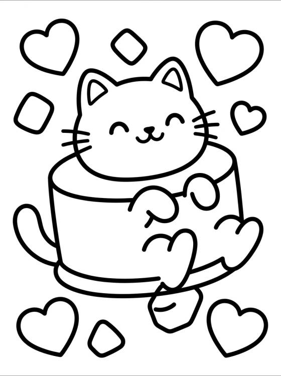 Pastelillo Gato con Chispas Mágicas para colorir Desenho de Pastelillo Gato con Chispas Mágicas para colorir e imprimir grátis
