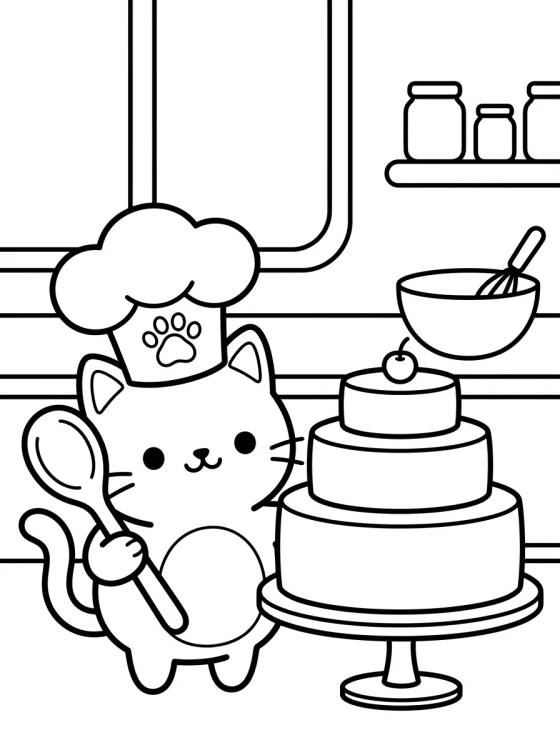 Pastelillo Repostero en la Cocina para colorir Desenho de Pastelillo Repostero en la Cocina para colorir e imprimir grátis
