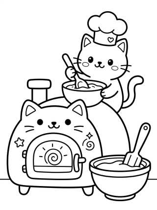 Pastelillo Cocinero en el Horno Mágico para colorir Desenho de Pastelillo Cocinero en el Horno Mágico para colorir e imprimir grátis