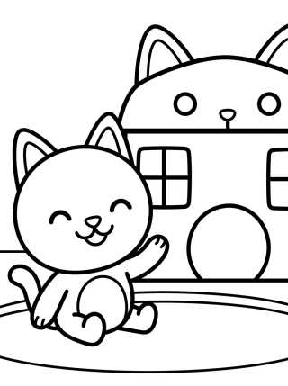 Pastelillo Gato y la Casa Mágica para colorir Desenho de Pastelillo Gato y la Casa Mágica para colorir e imprimir grátis