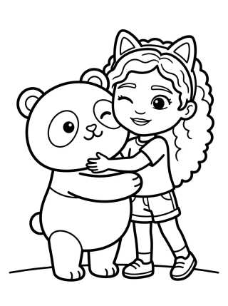 Pastelillo y Gabby Abrazados para colorir Desenho de Pastelillo y Gabby Abrazados para colorir e imprimir grátis