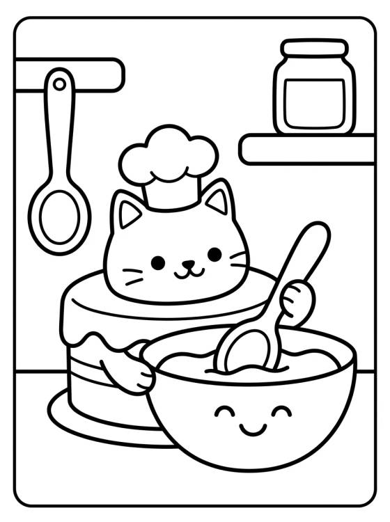 Pastelillo en la Cocina Mágica para colorir Desenho de Pastelillo en la Cocina Mágica para colorir e imprimir grátis