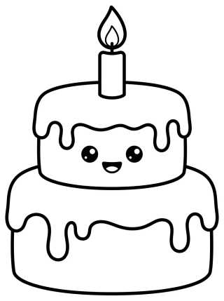 Pastel de Cumpleaños de Niveles para colorir Desenho de Pastel de Cumpleaños de Niveles para colorir e imprimir grátis