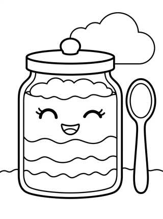 Pastel en Frasco Kawaii para colorir Desenho de Pastel en Frasco Kawaii para colorir e imprimir grátis