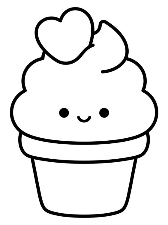 Cupcake de Helado Tierno para colorir Desenho de Cupcake de Helado Tierno para colorir e imprimir grátis