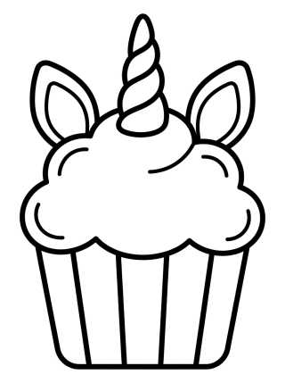 Cupcake Unicornio Mágico para colorir Desenho de Cupcake Unicornio Mágico para colorir e imprimir grátis