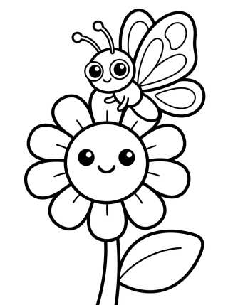 Mariposa Tierna Posada en la Flor para colorir Desenho de Mariposa Tierna Posada en la Flor para colorir e imprimir grátis