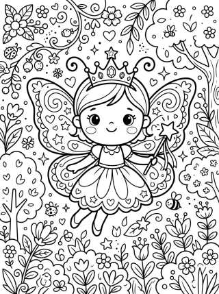 Mariposa Princesa con Corona para colorir Desenho de Mariposa Princesa con Corona para colorir e imprimir grátis