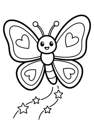 Mariposita con Corazones en las Alas para colorir Desenho de Mariposita con Corazones en las Alas para colorir e imprimir grátis