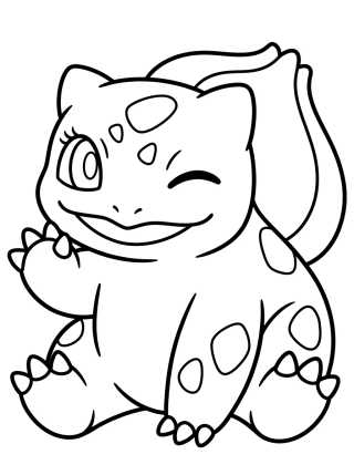 Bebé Bulbasaur Guiñando para colorir Desenho de Bebé Bulbasaur Guiñando para colorir e imprimir grátis
