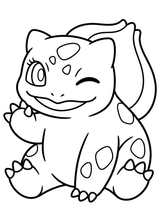 Bebé Bulbasaur Guiñando para colorir Desenho de Bebé Bulbasaur Guiñando para colorir e imprimir grátis