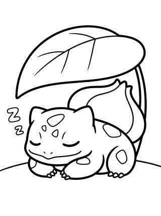 Bulbasaur Durmiendo para colorir Desenho de Bulbasaur Durmiendo para colorir e imprimir grátis